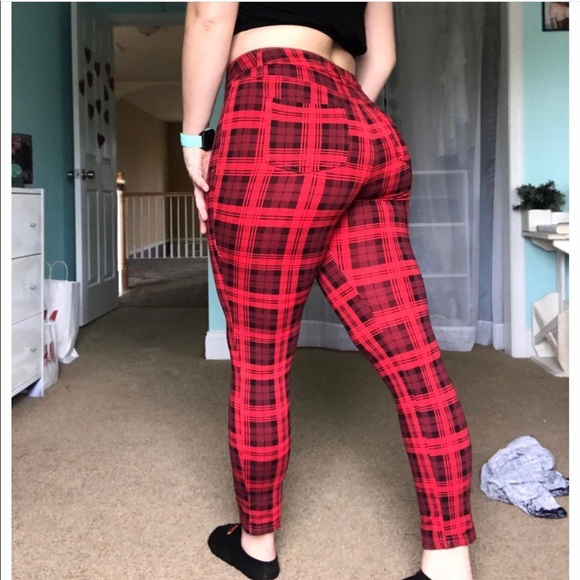 Plaid stretchy jeggings - Picture 3 of 3
